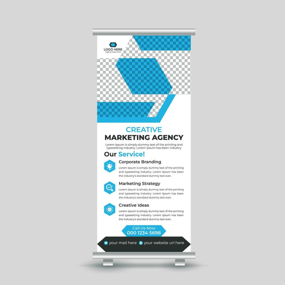 Professional business roll up banner design template Free Vector