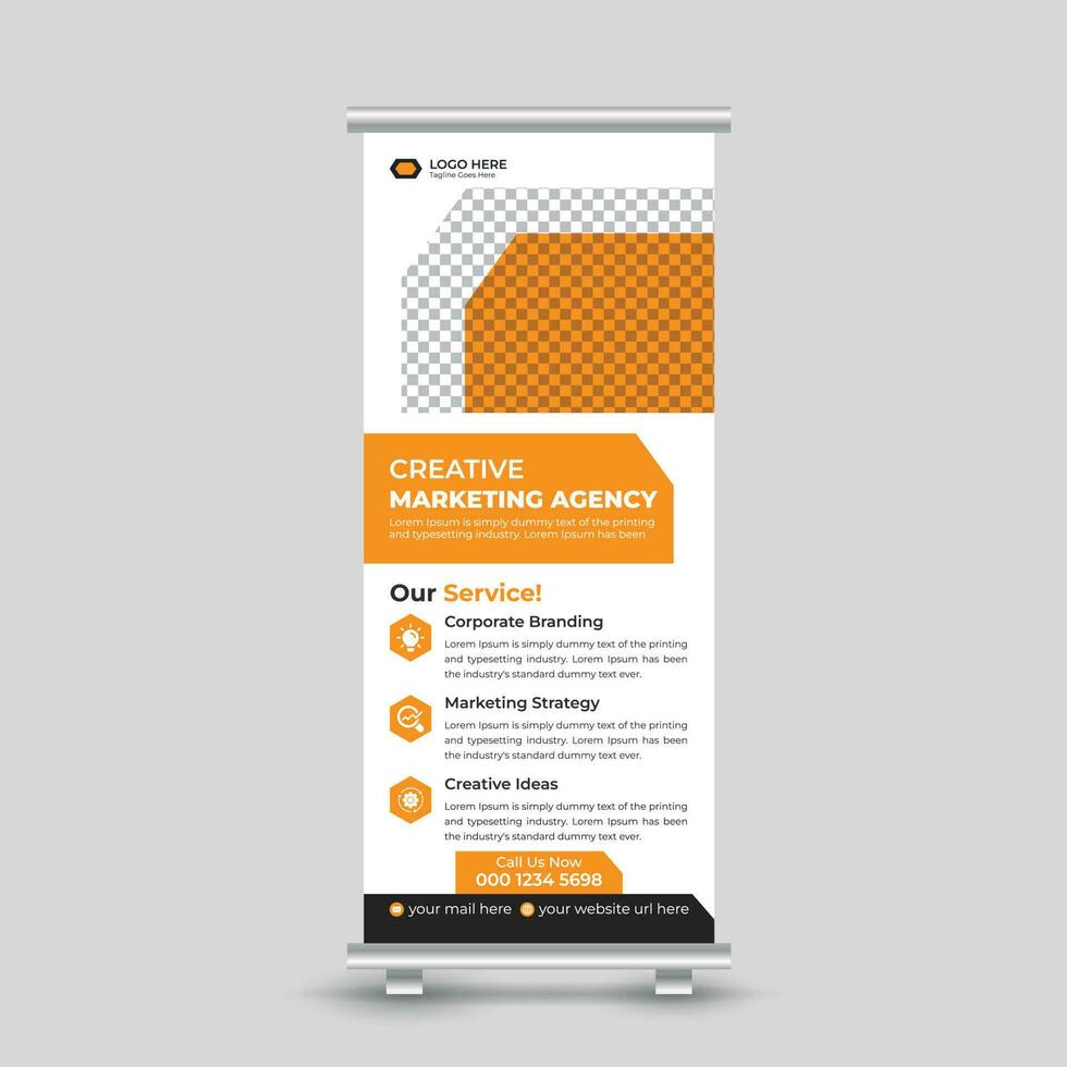 Creative business roll up banner design template for your company Free Vector