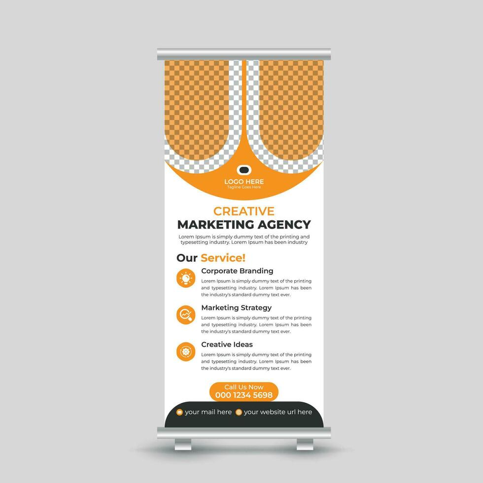 Creative modern abstract business roll up banner design template for your company Free Vector