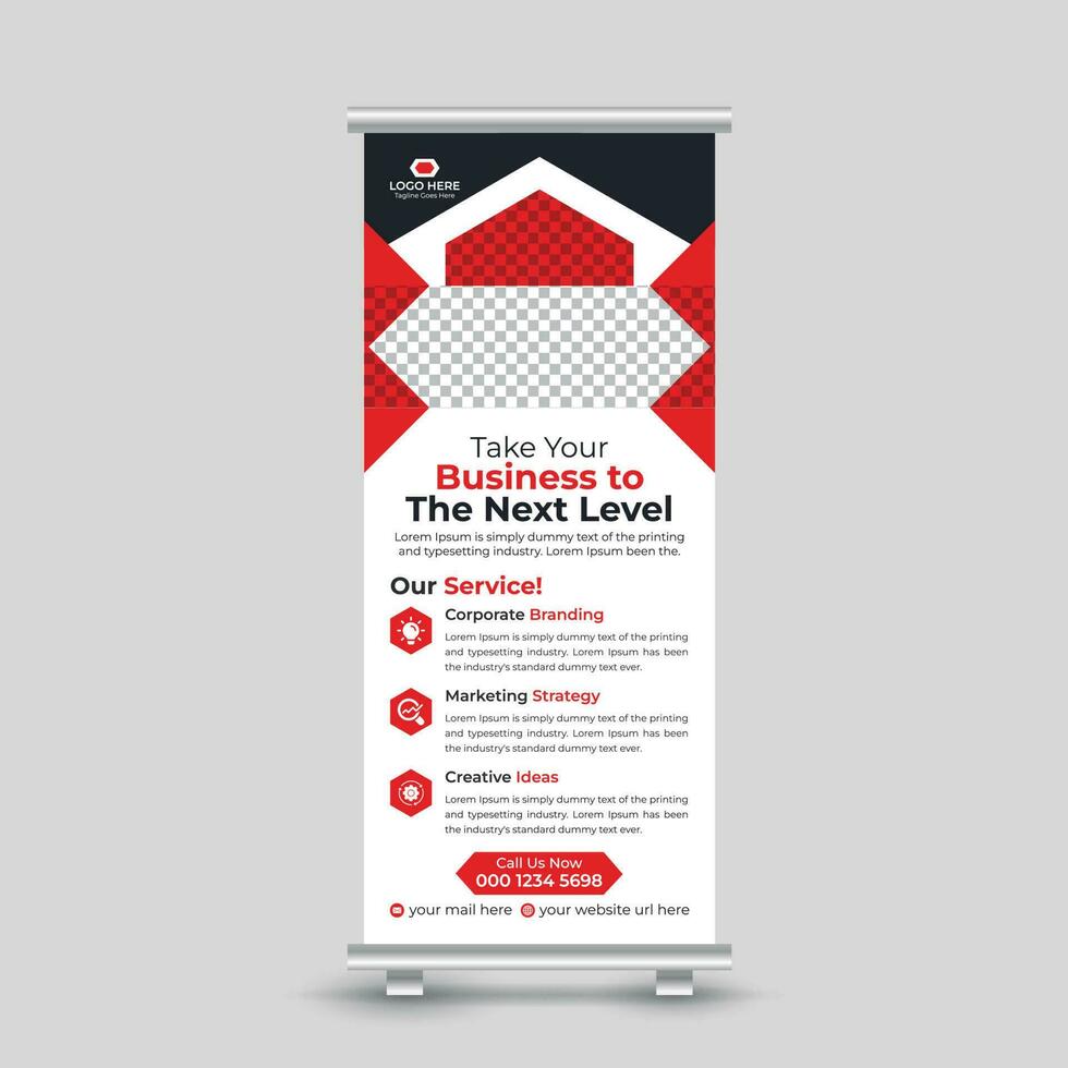 Creative abstract business roll up banner design template for your company Free Vector