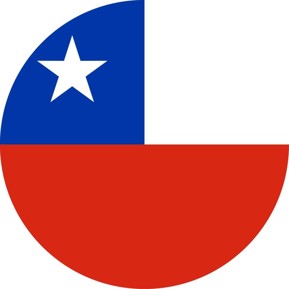 round Chilean flag of Chile vector