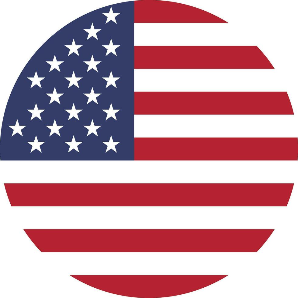 round American flag of United States of America vector