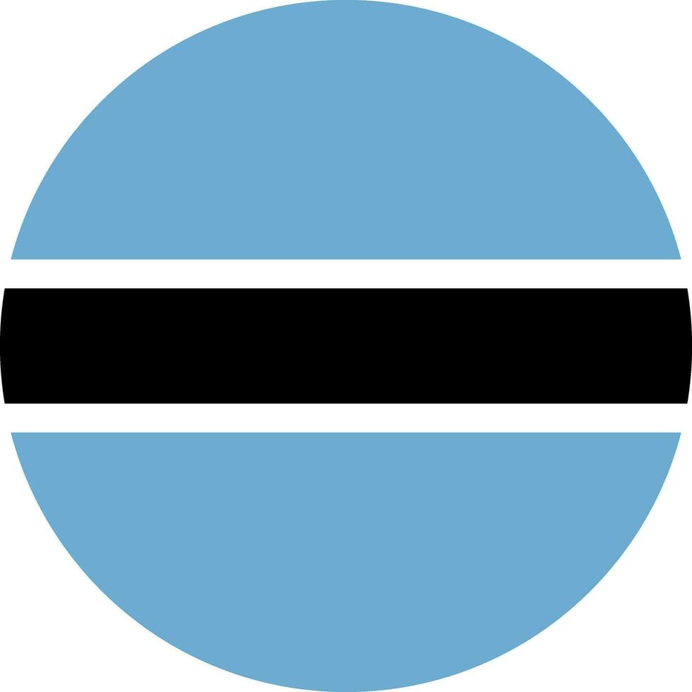 round Motswana flag of Botswana vector