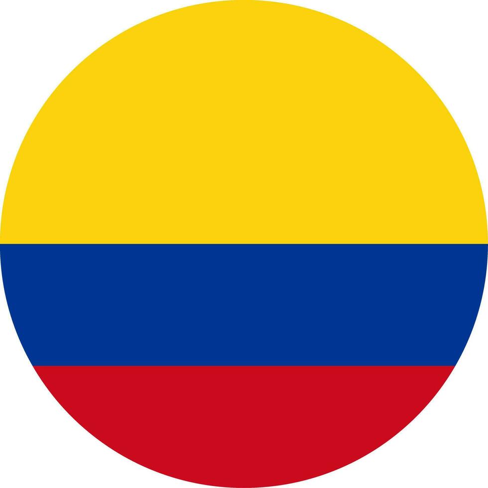 round Colombian flag of Colombia vector