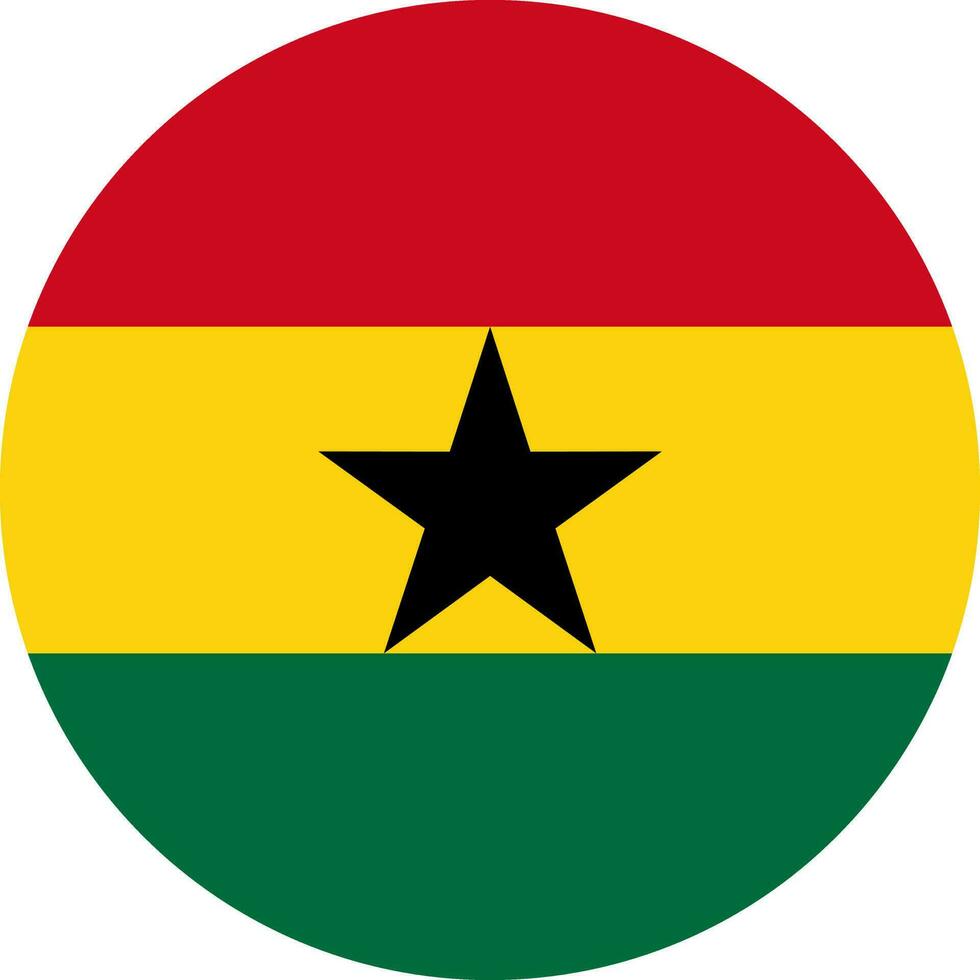 round Ghanaian flag of Ghana vector