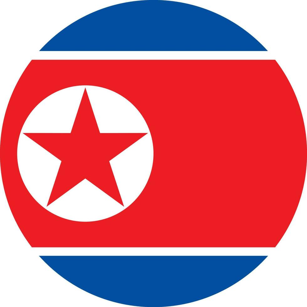round North Korean flag of North Korea vector