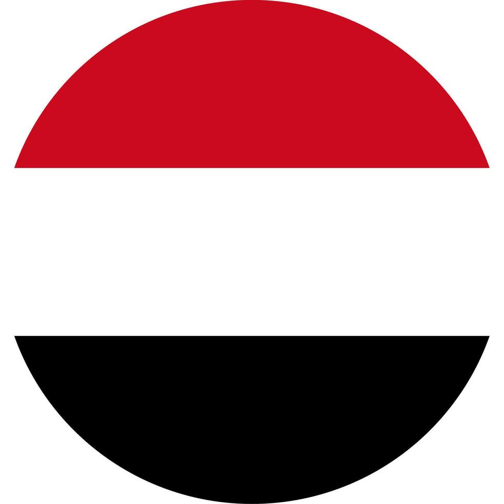 round Yemeni flag of Yemen vector