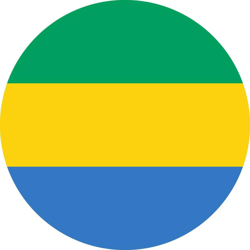 round Gabonese flag of Gabon vector