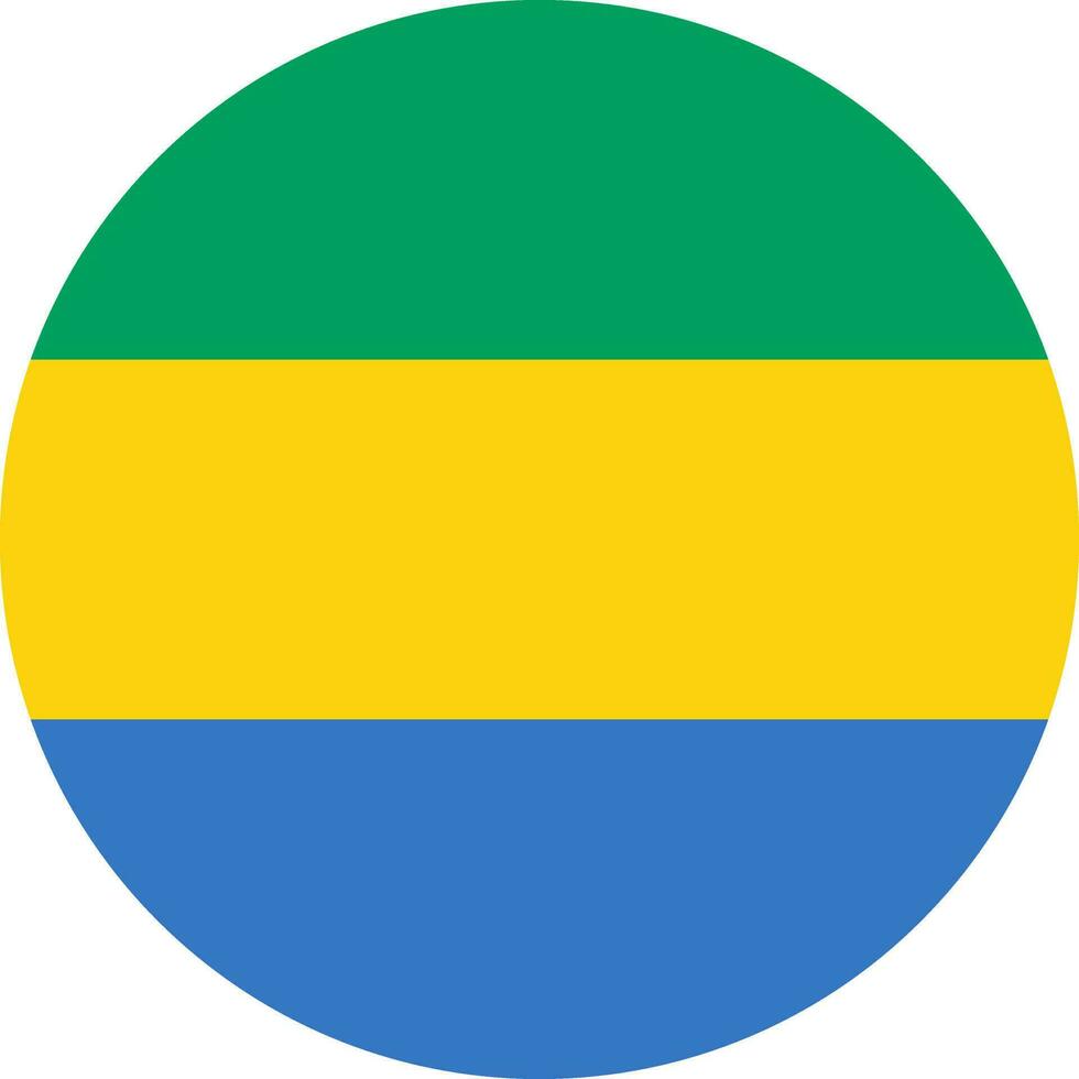 round Gabonese flag of Gabon vector