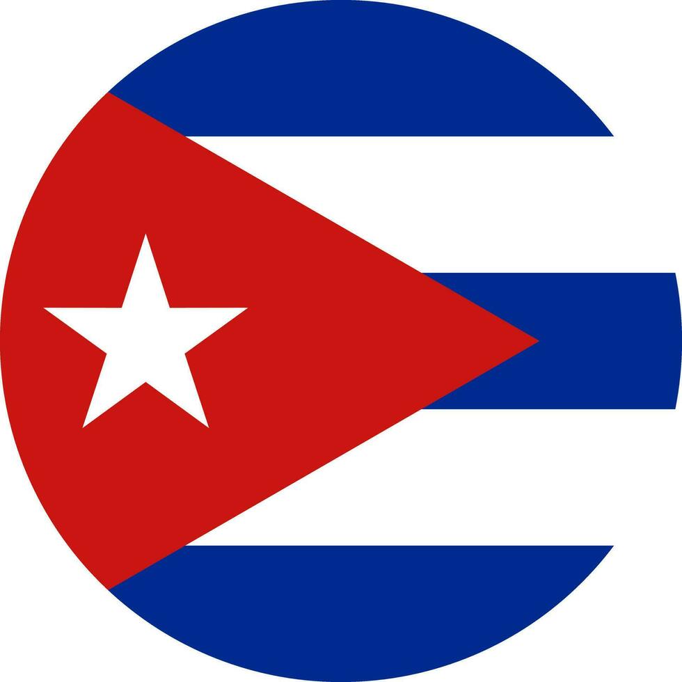 round Cuban flag of Cuba vector