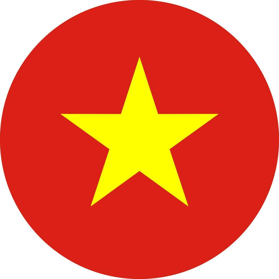 round Vietnamese flag of Vietnam vector
