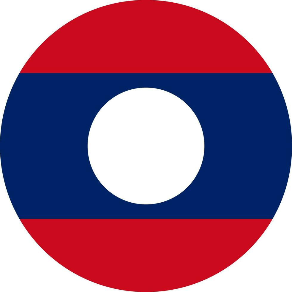 round Lao flag of Laos vector