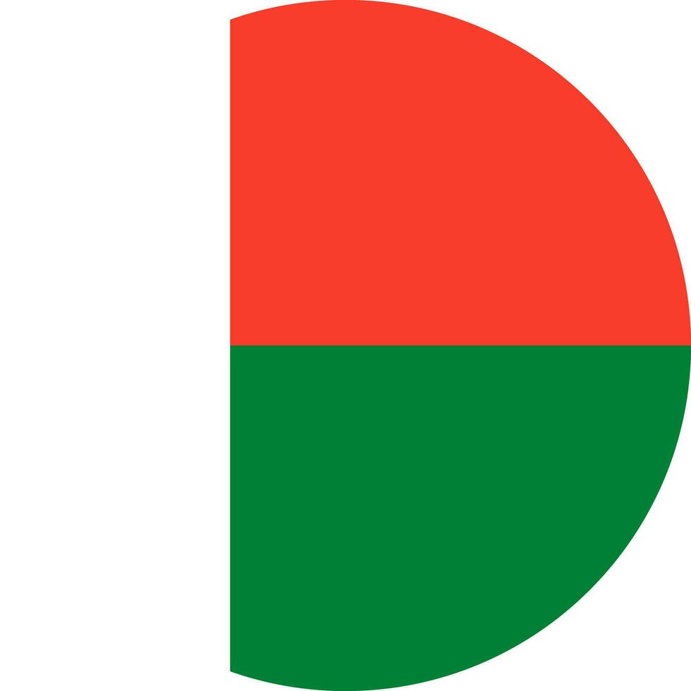 round Malagasy flag of Madagascar vector
