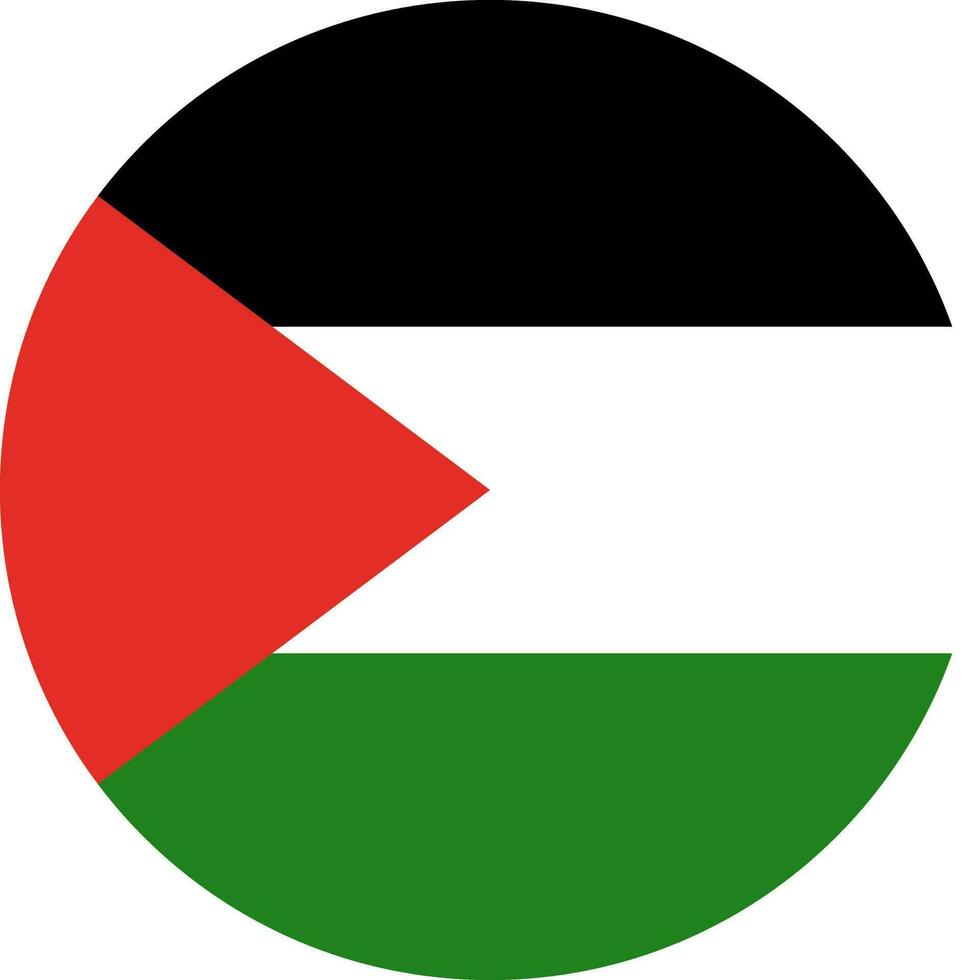round Palestinian flag of Palestine vector