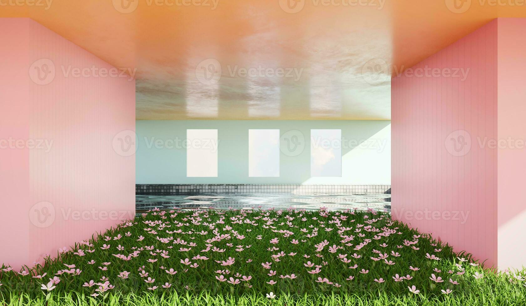 Abstract room background dreams core style illustration 3D rendering photo