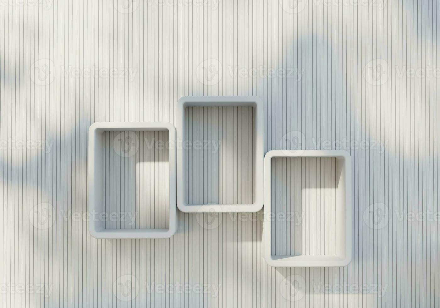 Abstract white shelf podium showcase for product display 3d rendering background photo