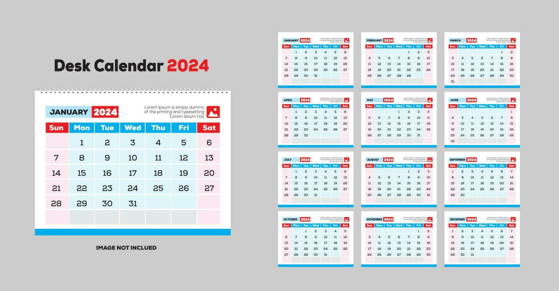 gratis escritorio calendario 2024 vector