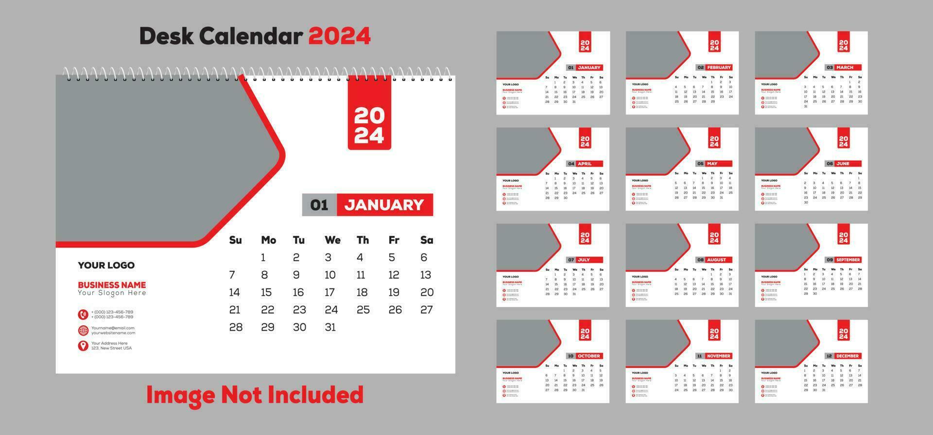 Desk Calendar 2024 Vector Art, Icons, and Graphics for Free Download