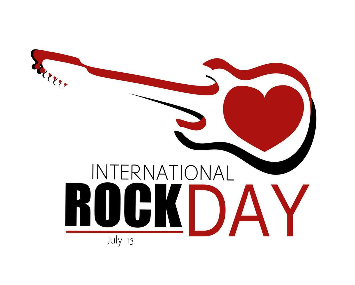 International rock day july 13 vector illustration, suitable for web banner poster or card campaign