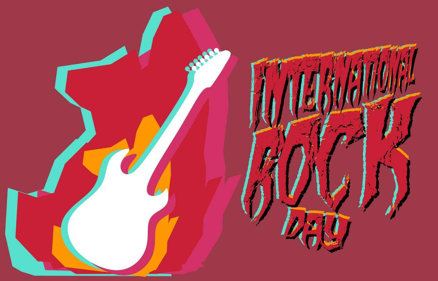 International rock day july 13 vector illustration, suitable for web banner poster or card campaign