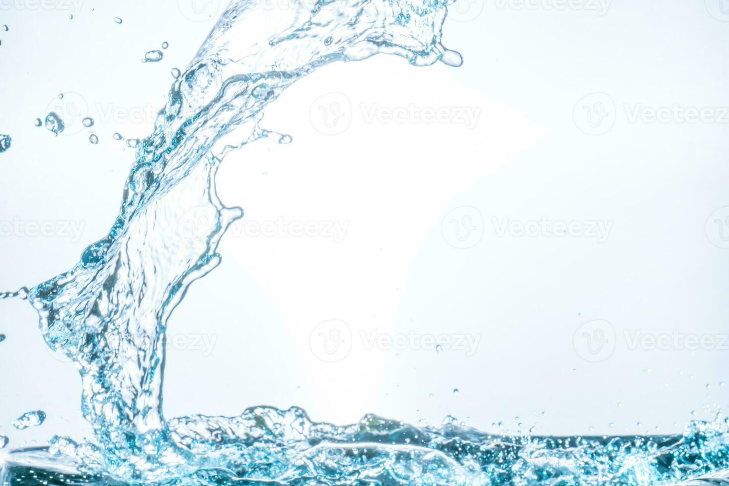 splashing water droplets on a white background photo