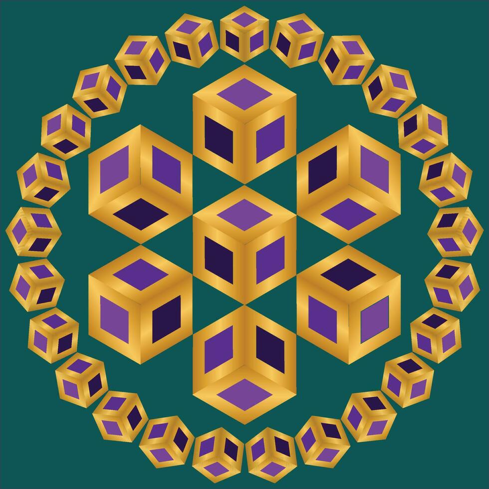 luxury geometric circle design, golden circle pattern, golden abstract vector, vector