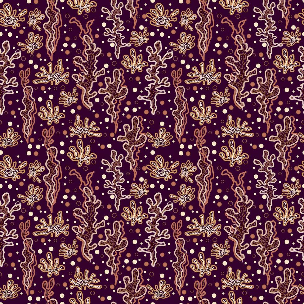 Whimsical Beige corals seamless pattern. Vector background.