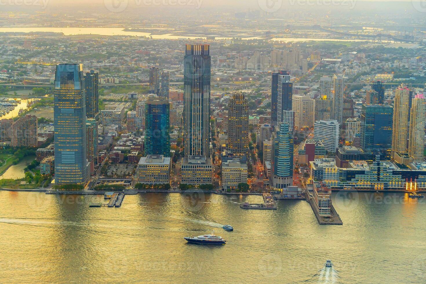 Cityscape of Jersey City skyline  from Manhattan NYC photo