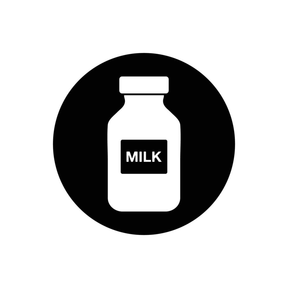 Milk Bottle Icon. Rounded Button Style Editable Vector EPS Symbol Illustration.