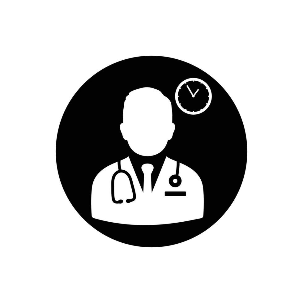 Doctor Appointment Icon. Rounded Button Style Editable Vector EPS Symbol Illustration.