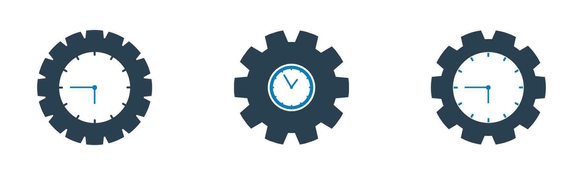 Clock Icon Set. Editable Flat Vector Illustration.