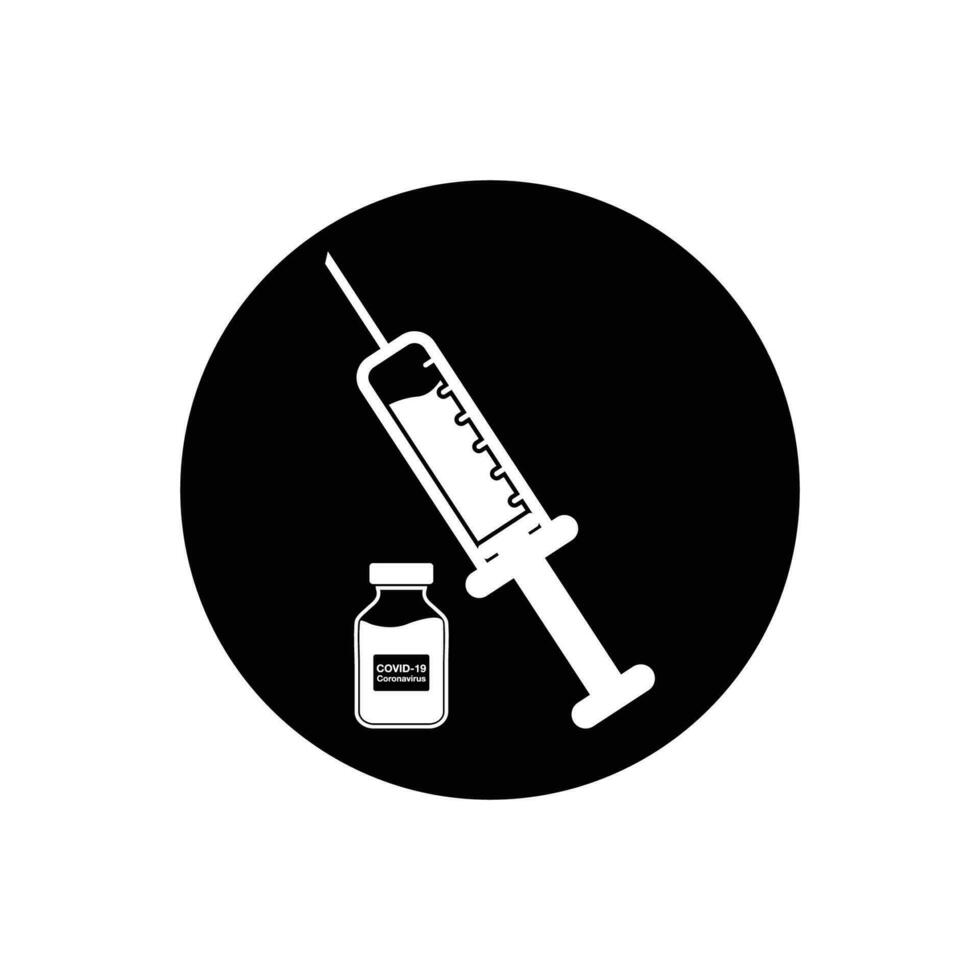 Corona Virus Vaccine Icon. Rounded Button Style Editable Vector EPS Symbol Illustration.