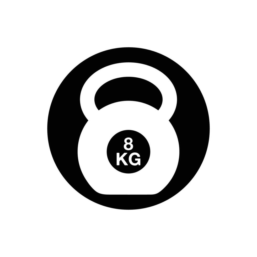 Kettlebell Icon. Rounded Button Style Editable Vector EPS Symbol Illustration.