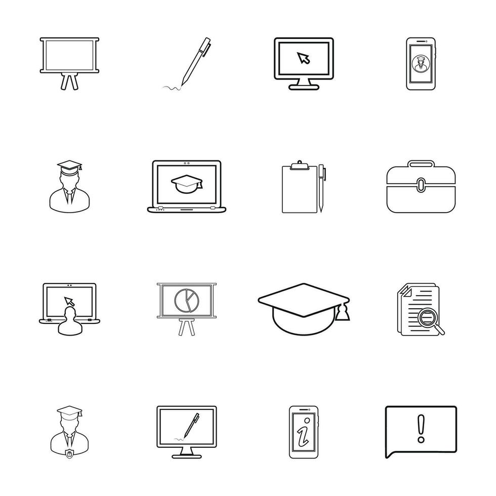 Education line icon set. Editable Vector Symbol Illustration.