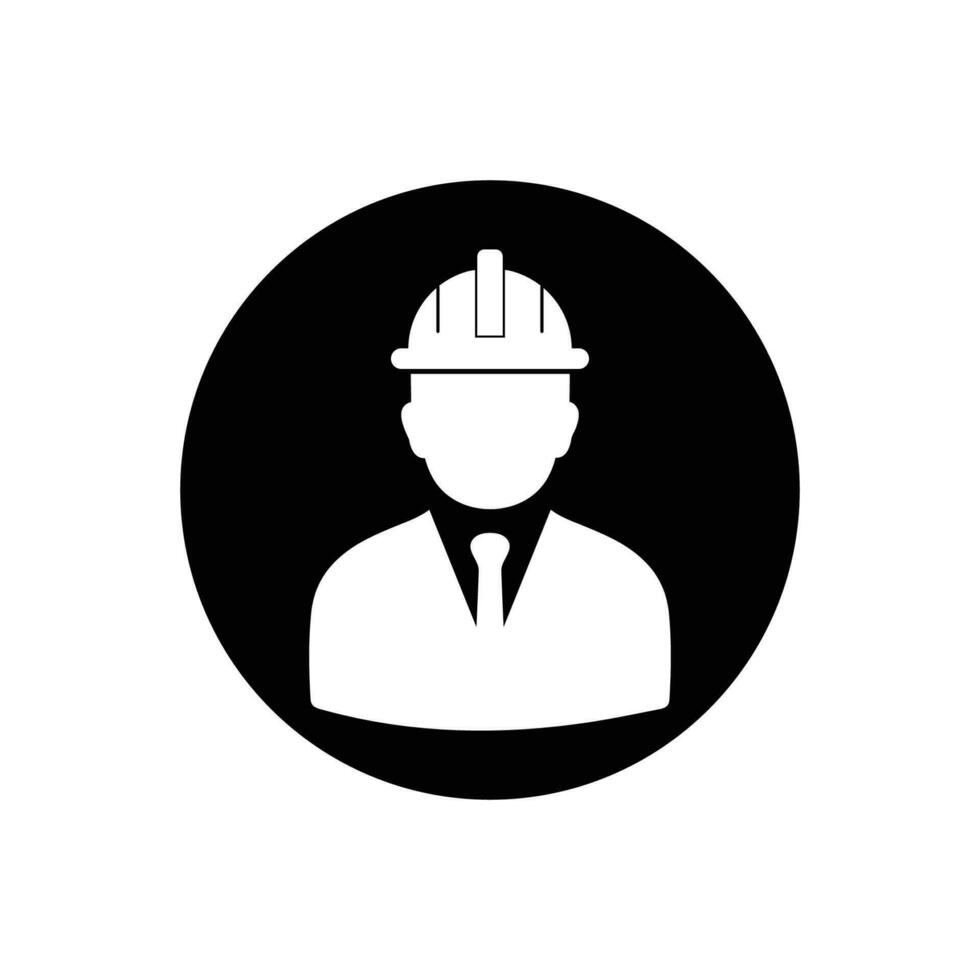 Civil Engineer Icon. Rounded Button Style Editable Vector EPS Symbol Illustration.