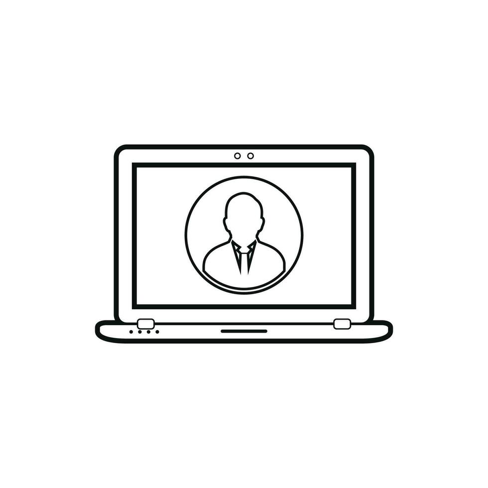 Online Business line icon. Flat style vector EPS.