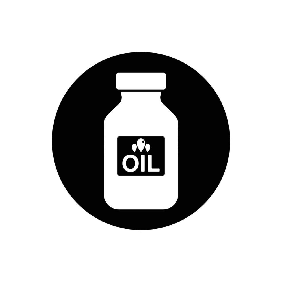 Oil Bottle Icon. Rounded Button Style Editable Vector EPS Symbol Illustration.