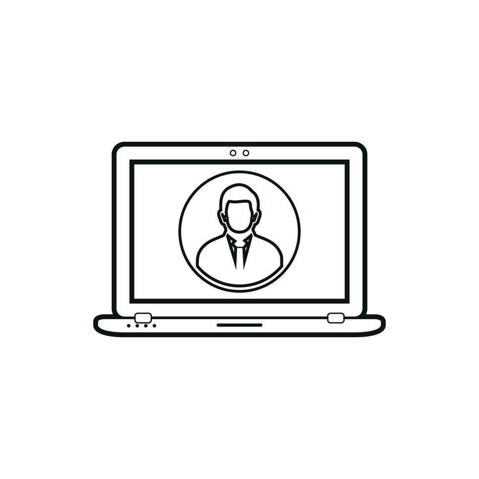 Online Business line icon. Flat style vector EPS.