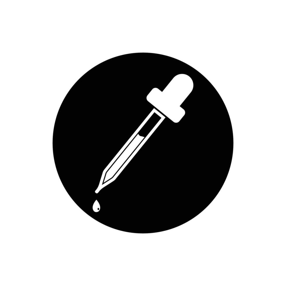 Medical pipette icon. Rounded Button Style Editable Vector EPS Symbol Illustration.