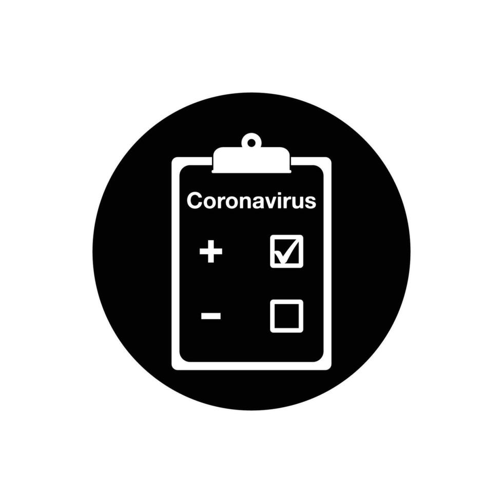 Corona Virus Report Test Icon. Rounded Button Style Editable Vector EPS Symbol Illustration.