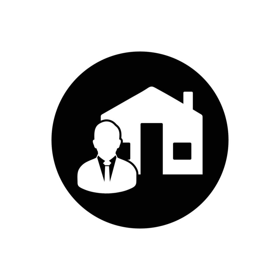 Real estate Agent Icon. Rounded Button Style Editable Vector EPS Symbol Illustration.