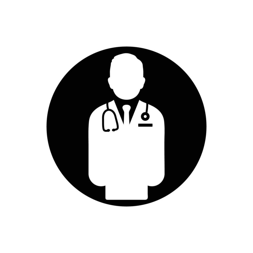 Medical Physician Icon. Rounded Button Style Editable Vector EPS Symbol Illustration.
