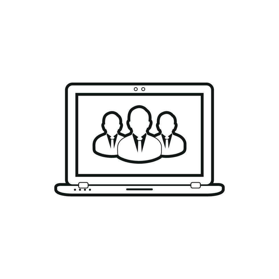 Online Business Team line icon. Flat style vector EPS.