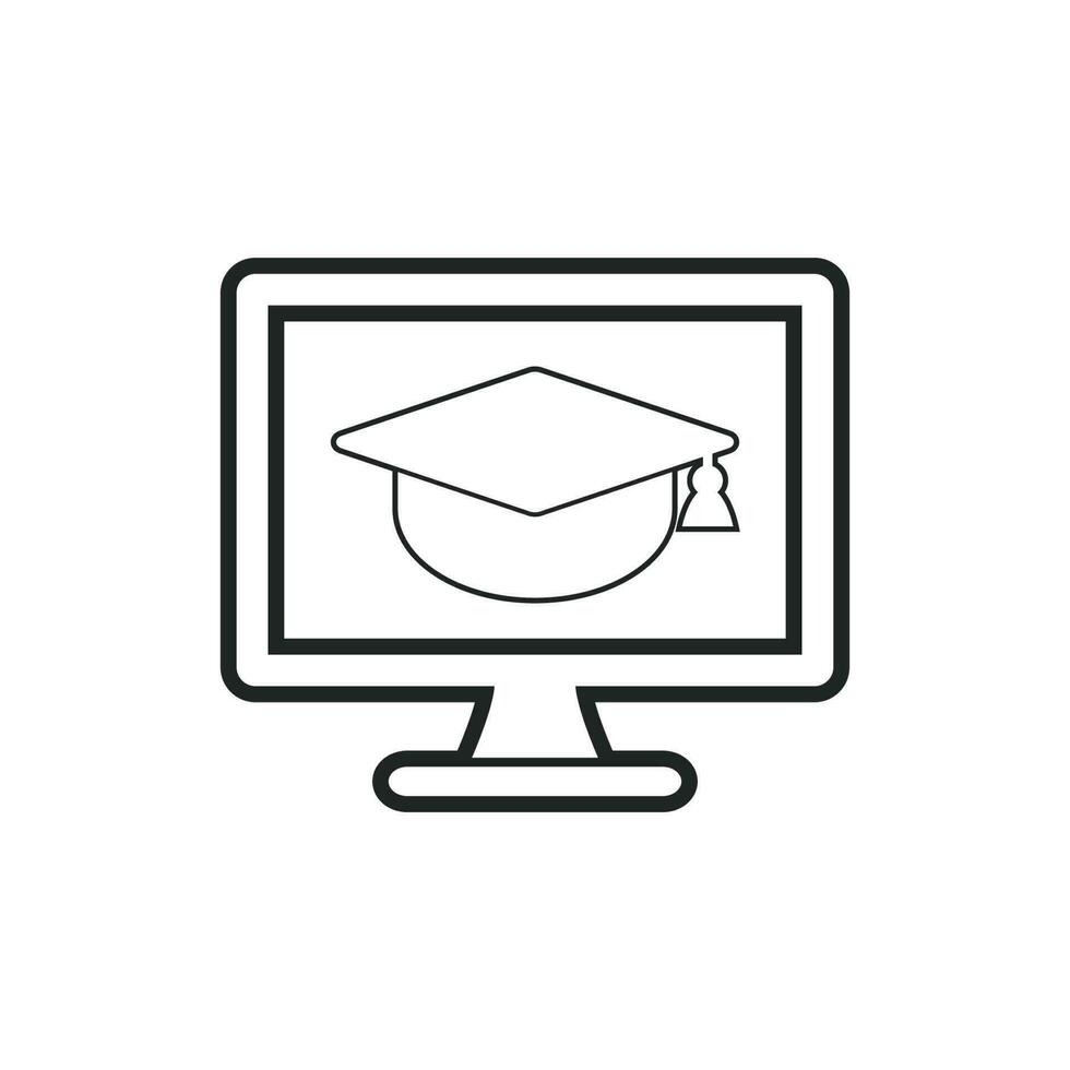 Online Learning Line Icon. Editable Vector EPS.
