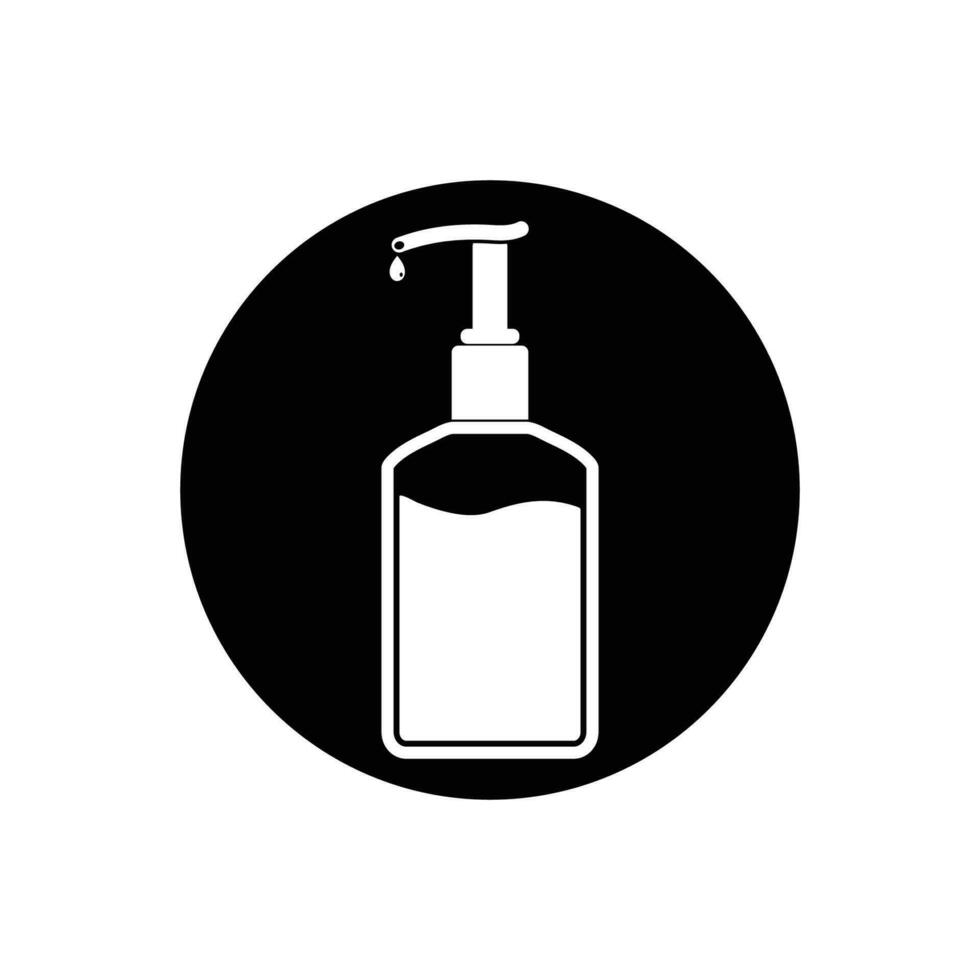 Shampoo Bottle Icon. Rounded Button Style Editable Vector EPS Symbol Illustration.
