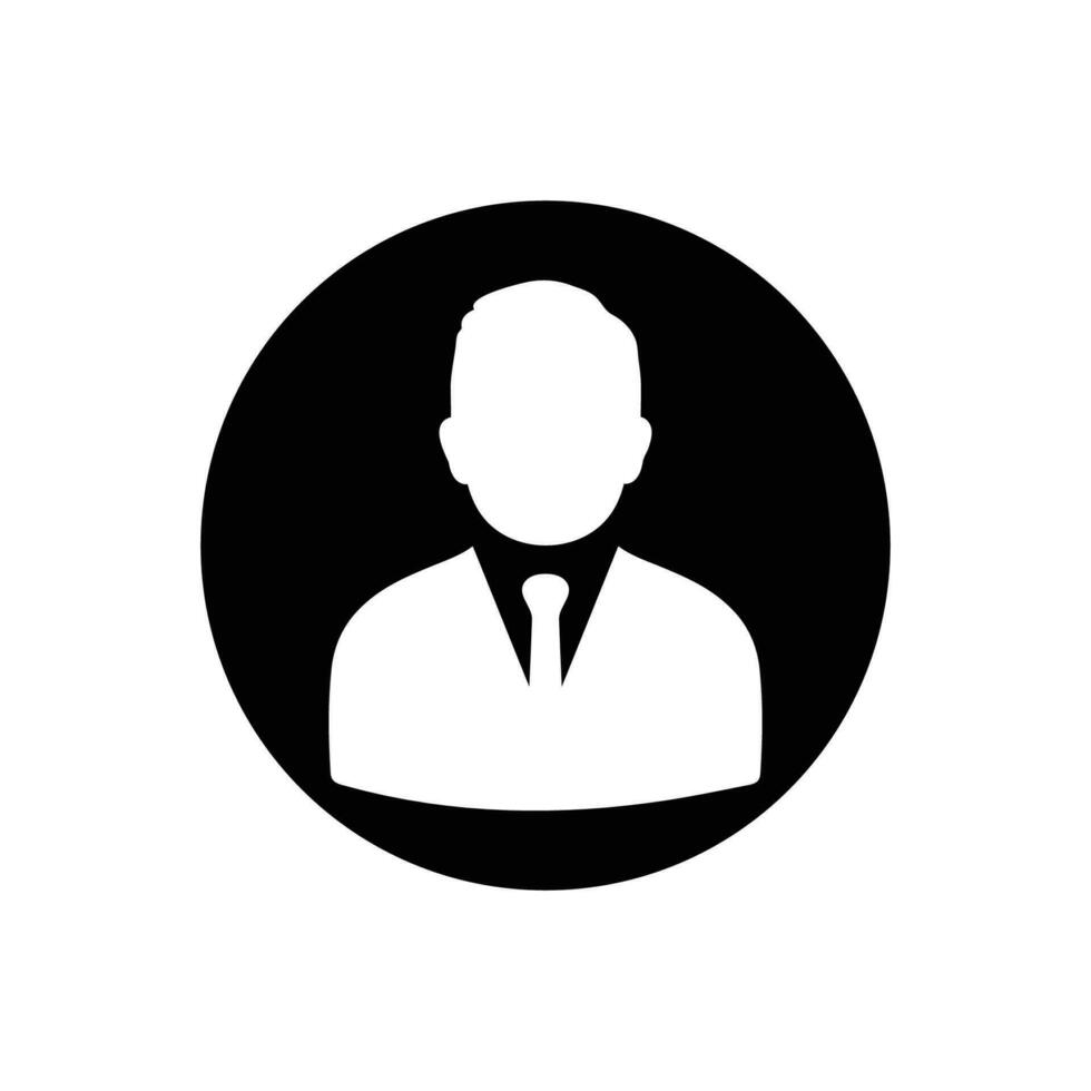 Black Businessman Icon. Rounded Button Style Editable Vector EPS Symbol Illustration.