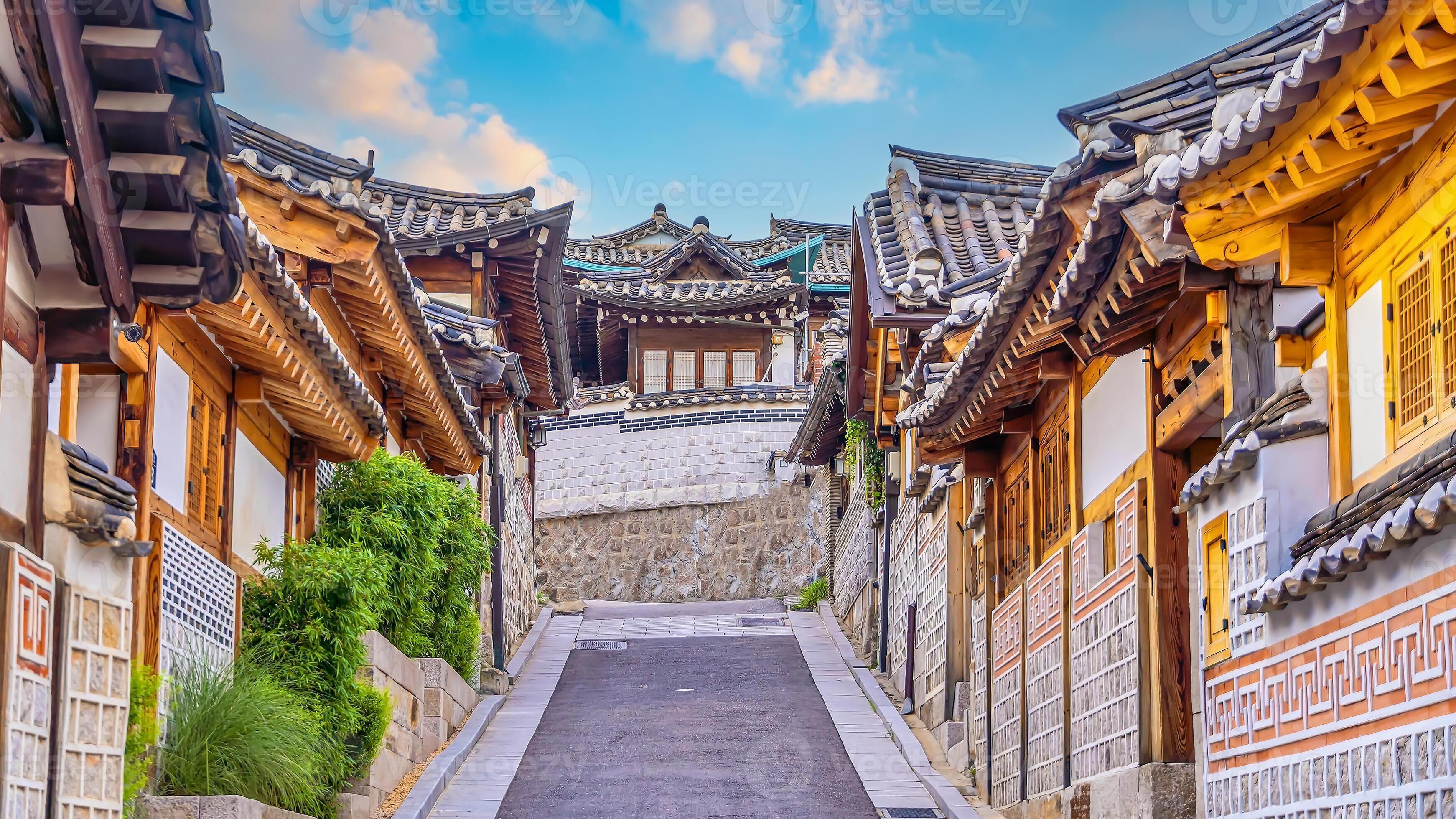 Bukchon Hanok Village with Seoul city skyline, cityscape of South Korea 24311585 Stock Photo at Bukchon Hanok Village with Seoul city skyline, cityscape of South Korea 24311585 Stock Photo at