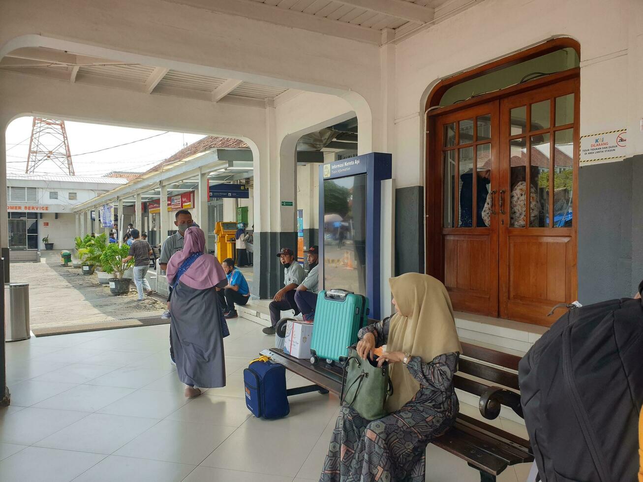Tegal, May 2023. The scene at Tegal train station in the morning. photo