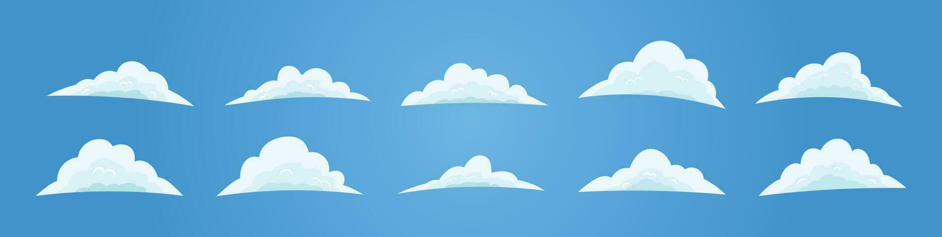 cielo plano diseño dibujos animados nube vector