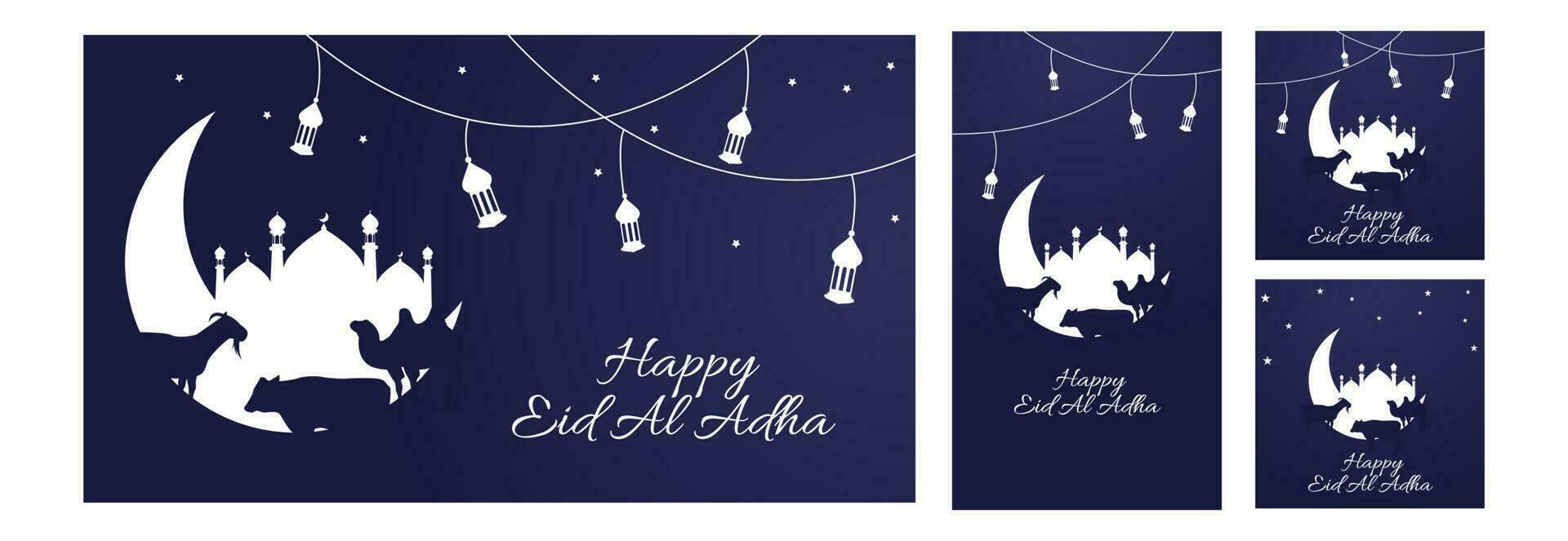 eid al adha greeting card for social media post vector
